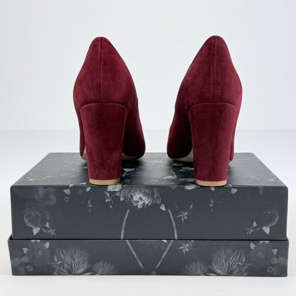 Mavette Burgundy Suede block heel pumps (Sz 39) - Picture 5 of 12
